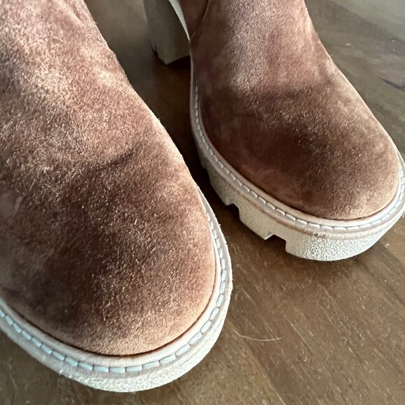 Gianni Bini Ryker Brown Suede Heeled Boots Size 10M Chunky Platform Block Heel - Picture 7 of 11